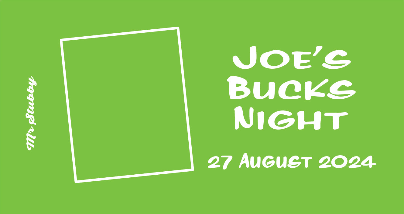 Stubby holder Night with a green background and white text.