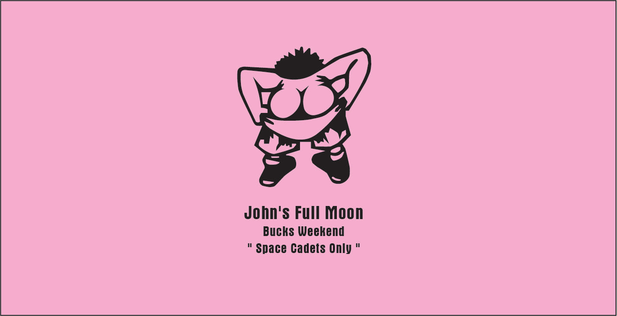Black cartoon character on a pink background with text